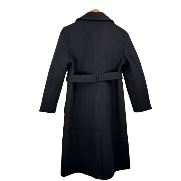 J.crew belted wool blend coat black preppy classic money sz 0P - Picture 5 of 7